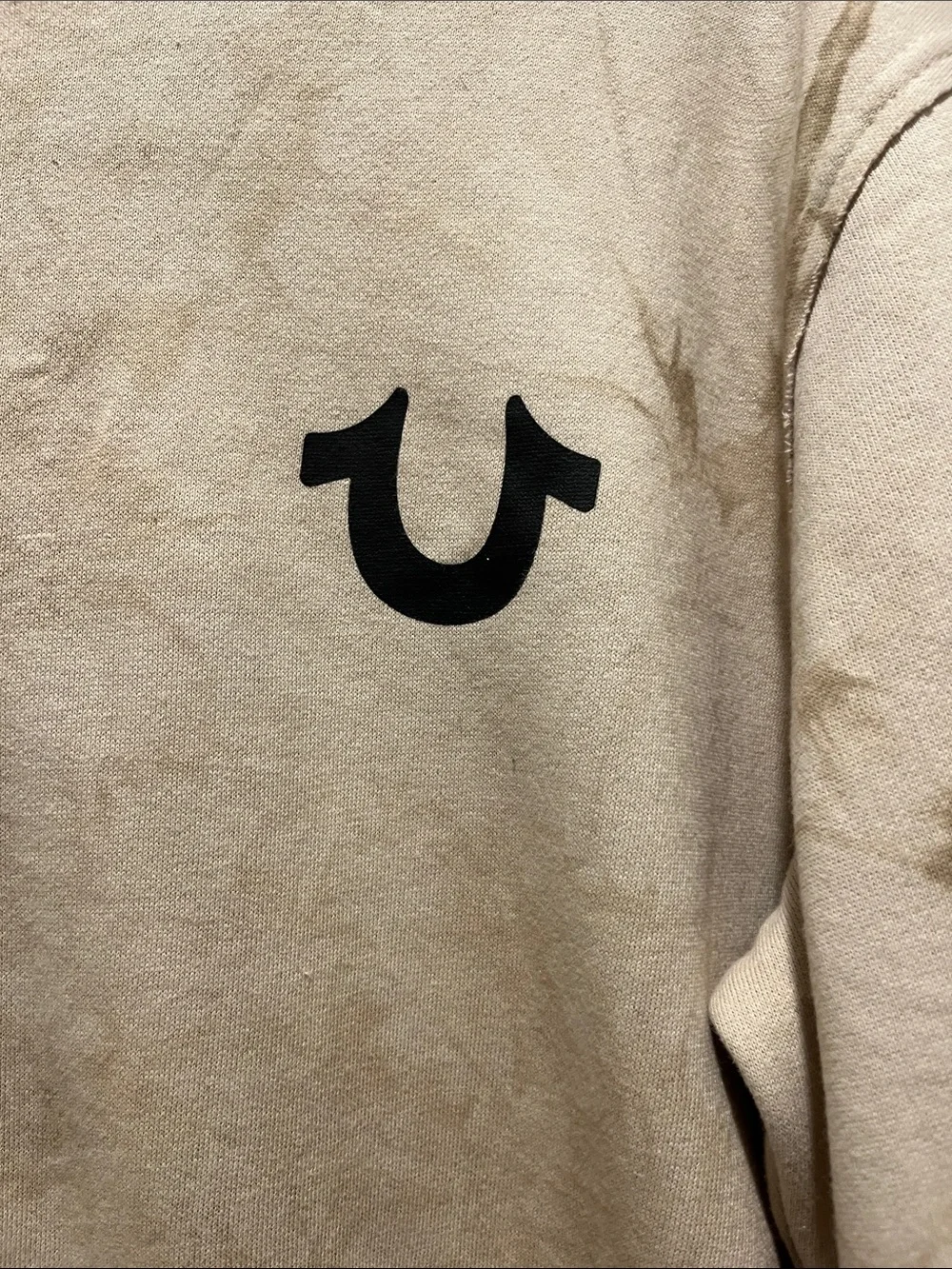 True Religion Neutral Beige Crewneck Sweatshirt
